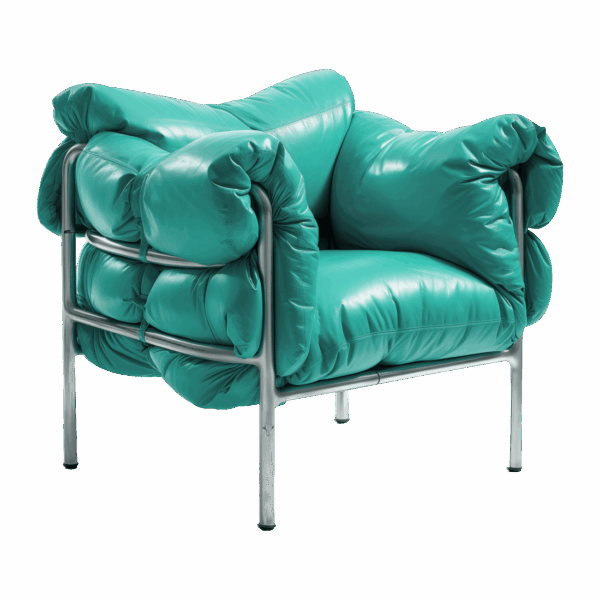 Living Room Accent Chair - Teal, Leather