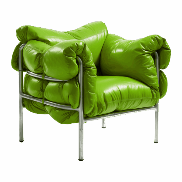 Living Room Accent Chair - Green, Leather